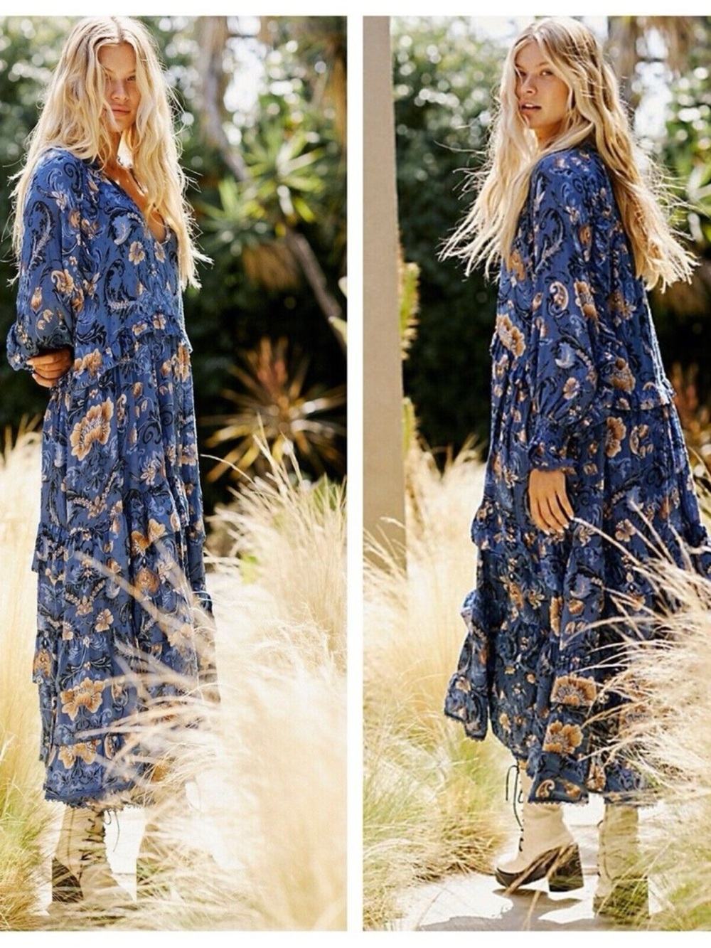 Spell & the Gypsy Free People Aurora Boho Midi/ Maxi Sz XS Tiered